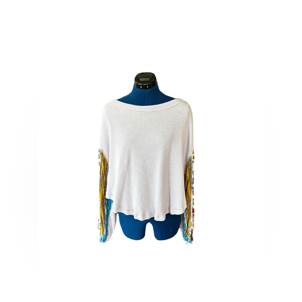 Free People oversized thermal top with beautiful dolman sleeves, size XS